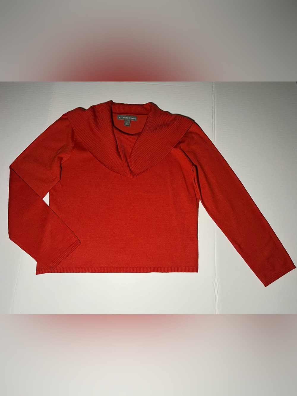 Josephine Chaus Orange Wide Collar Pullover Sweater Women’s Large